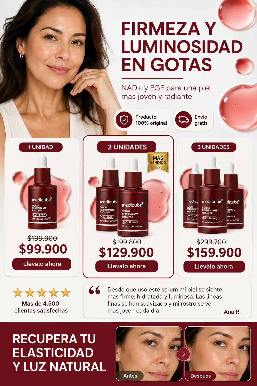 Packs de Sérum NAD+ EGF medicube