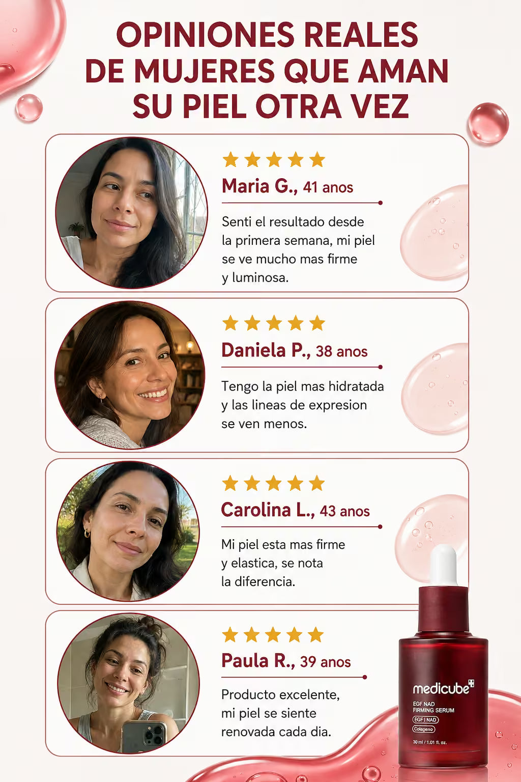 Testimonios Sérum NAD+ EGF medicube