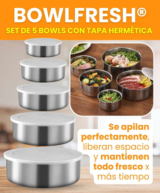BowlFresh - Set de 10 bowls con tapa hermética