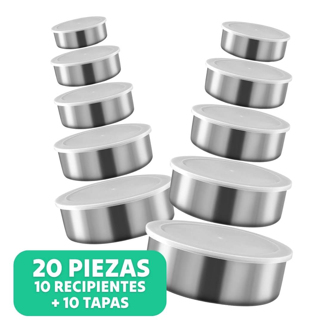 SET DE 10 BOWLS CON TAPA HERMÉTICA®
