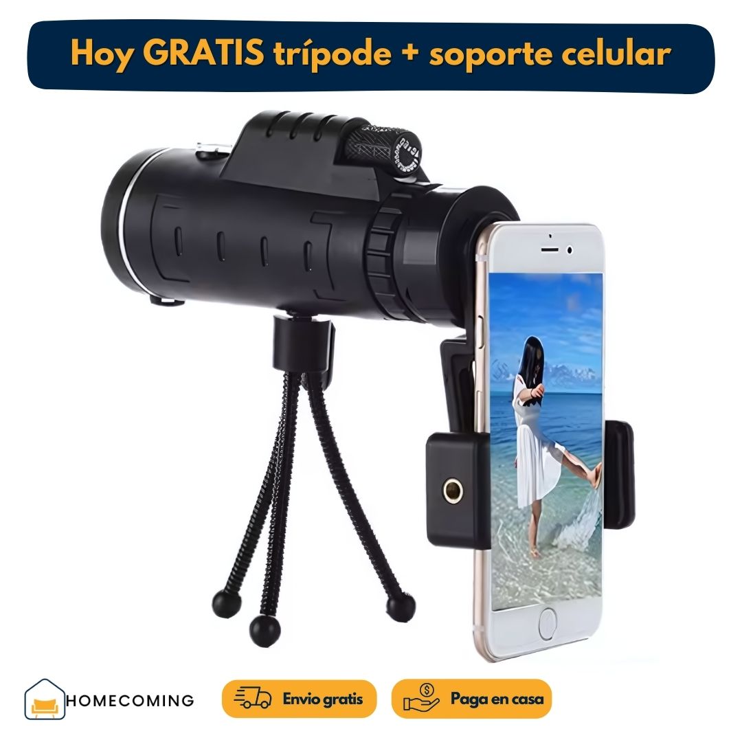 TELESCOPIO MONOCULAR - Gratis trípode y soporte para celular.