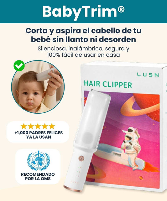 BabyTrim™ - corta y aspira el cabello de tu bebé sin llanto ni desorden