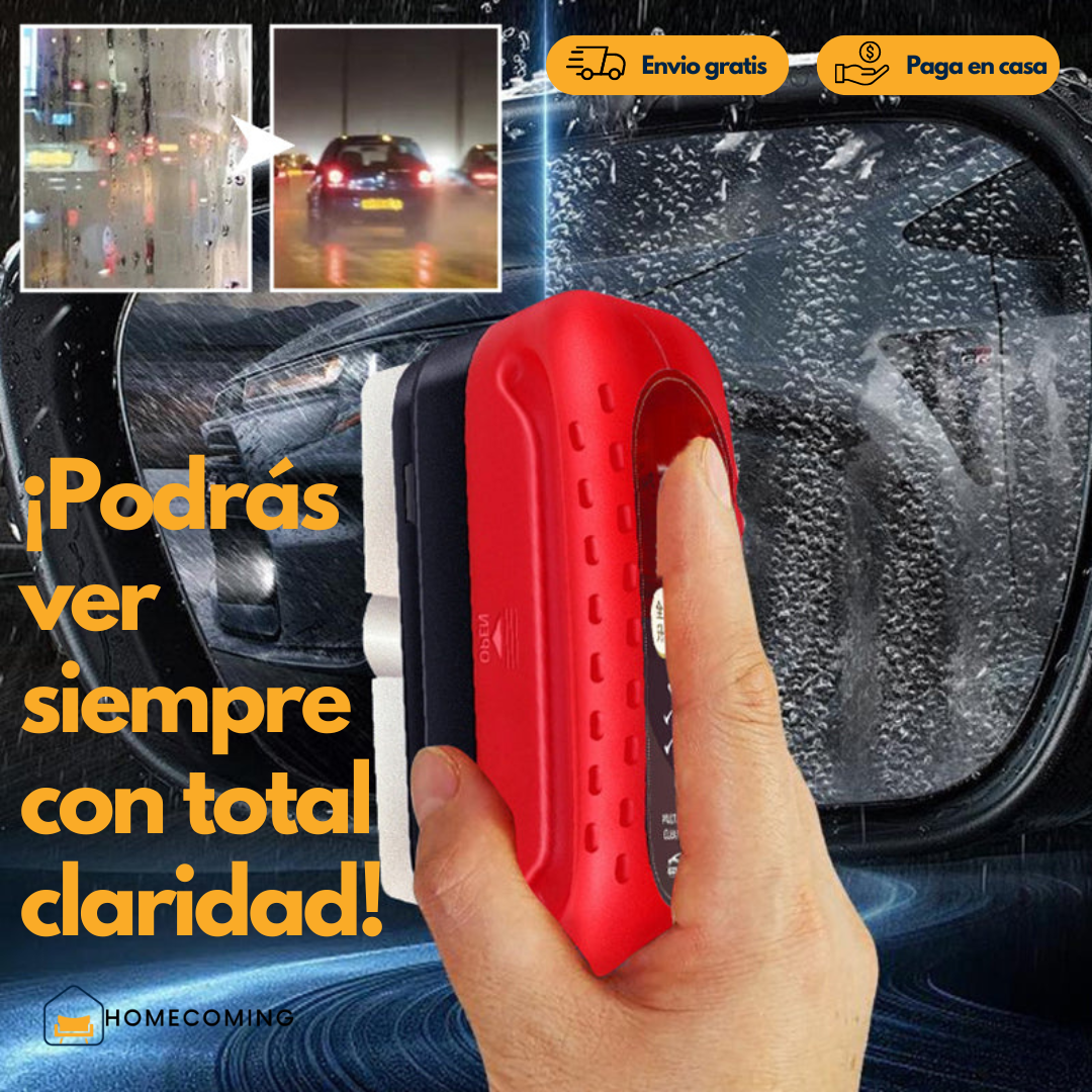 Esponja mágica con efecto hidrofóbico + Fluido hidrofóbico - Mantiene tus espejos y vidrios impecables en las circunstancias mas retadoras.