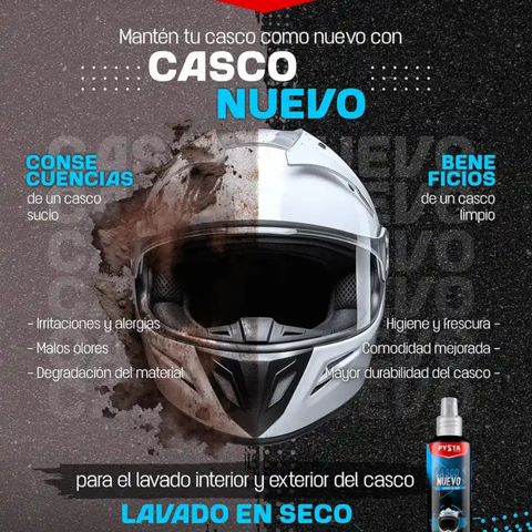 CASCO NUEVO® Lavado en seco para casco. paquete X2 UNIDADES.