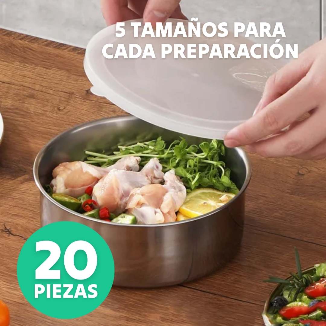 SET DE 10 BOWLS CON TAPA HERMÉTICA®