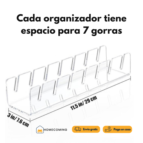 HatStyle Organizer® Exhibidor y organizador de gorras 2x1