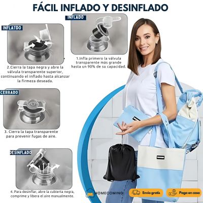 PostureLift® Almohada inflable para piernas.