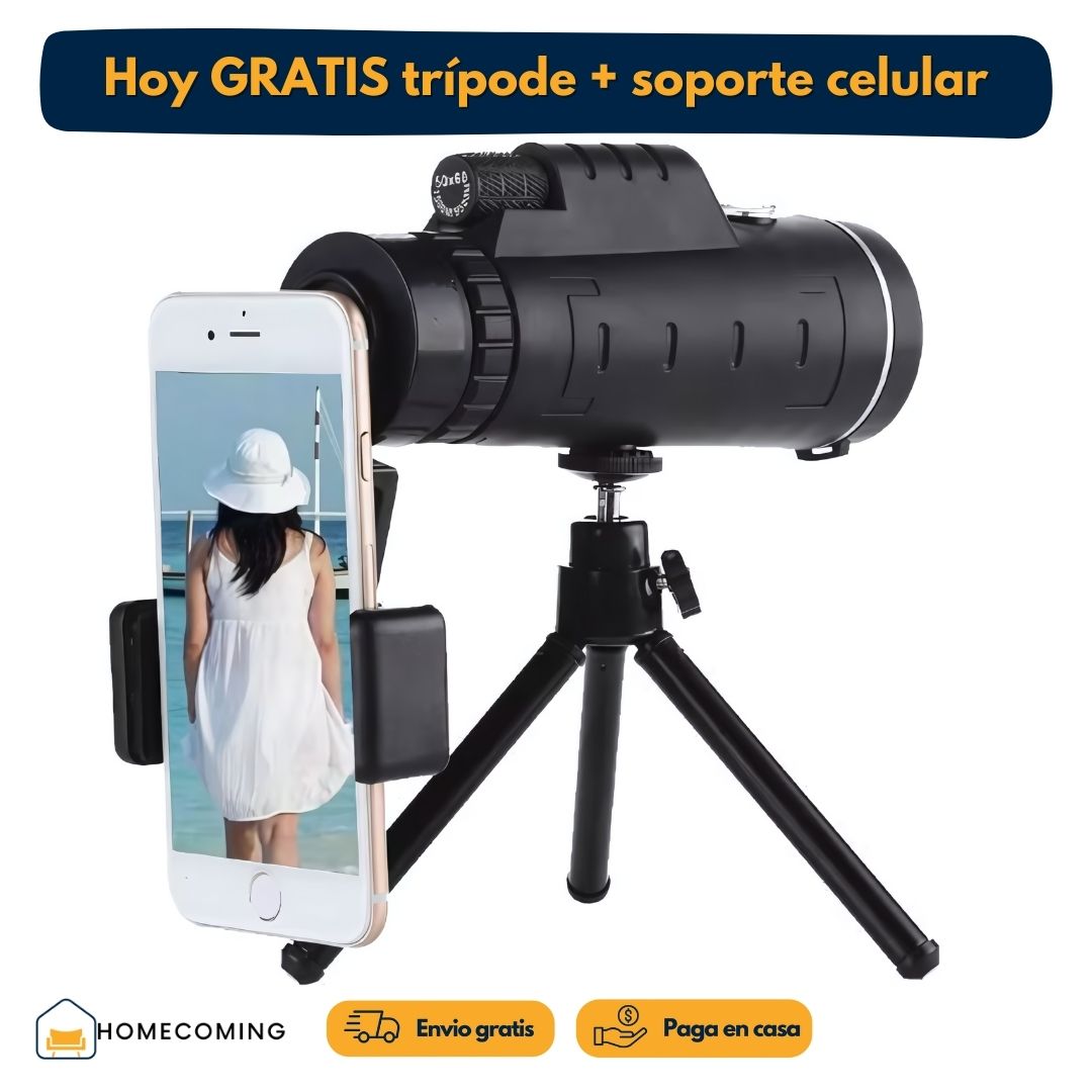 TELESCOPIO MONOCULAR - Gratis trípode y soporte para celular.