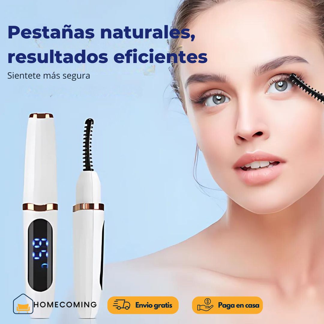 RIZADOR ELECTRICO- Con pantalla LED, recargable, Incluye guía "Pestañas perfectas"