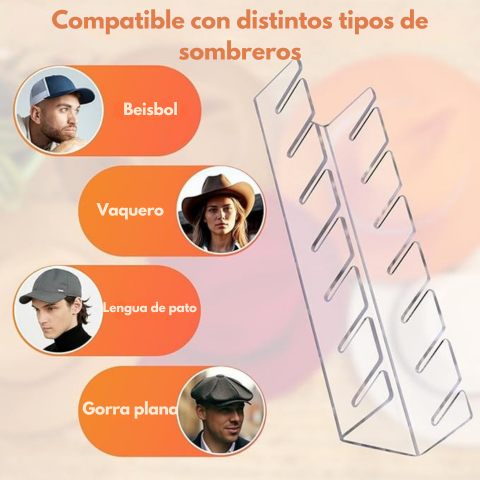 HatStyle Organizer® Exhibidor y organizador de gorras 2x1