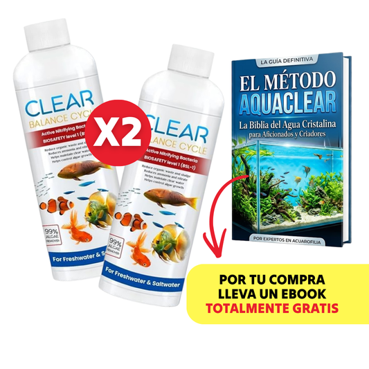 Bioclear® LIMPIADOR DE ACUARIOS Y PECERAS (OFERTA X2 UNIDADES + EBOOK DE OBSEQUIO)