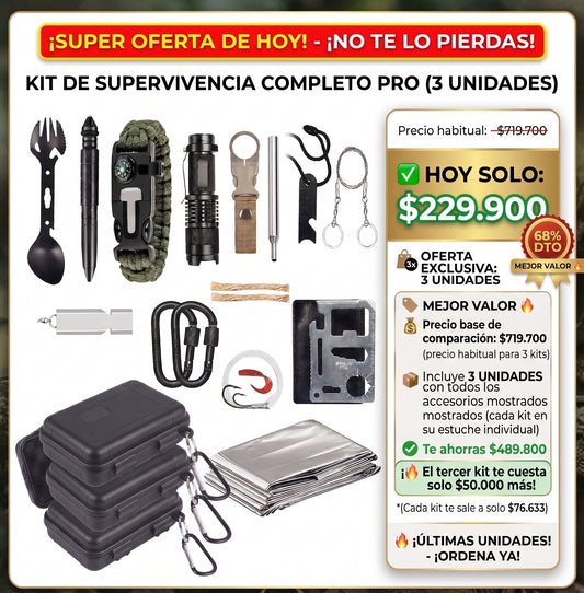 Kit Supervivencia Herramientas Camping