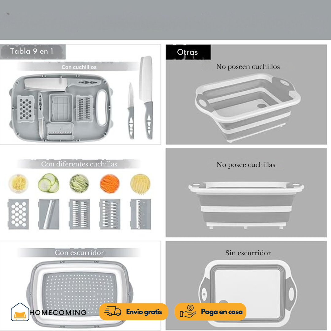 SliceEase® Tabla para cortar 9 en 1.