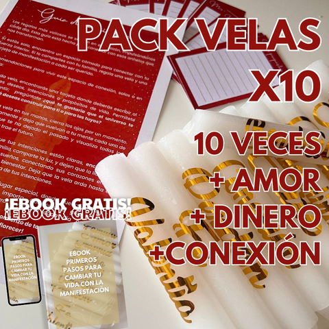 Velas de manifestación® Pack x 10 unidades. Gratis Ebook: Primeros pasos para manifestar.